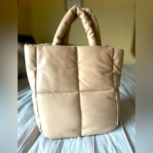 Mix no.6 tan puffy handbag, brand new with tag